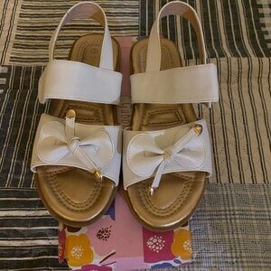 Stylish White Sandals with Bow by Gabor